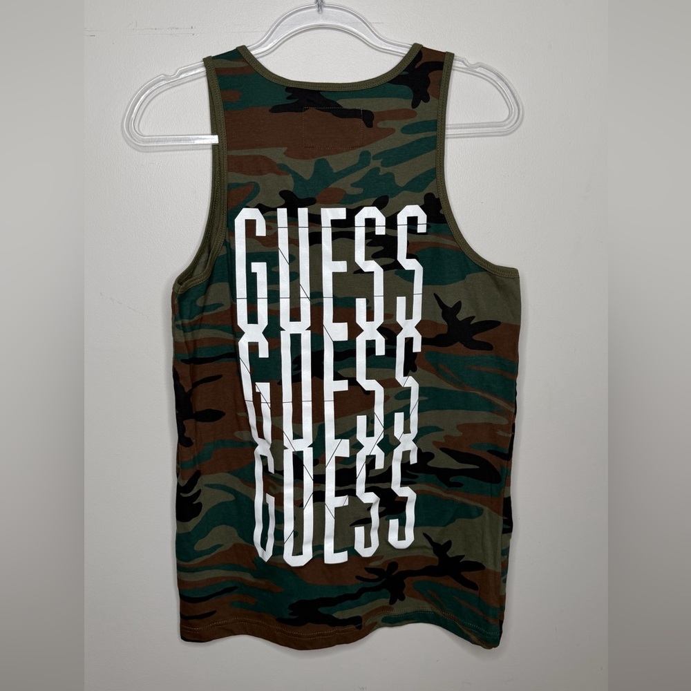 Guess Men's Camo Tank Top in Green, Brown, Black - Picture 3 of 5